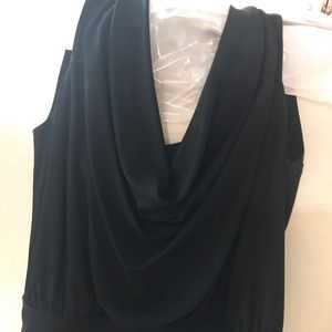 Nicole Miller Black cowl neck jersey gown